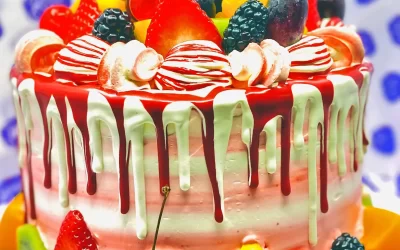 Fruit Galore Cake- A Sweet Symphony of Vanilla, Mango, and Strawberry!